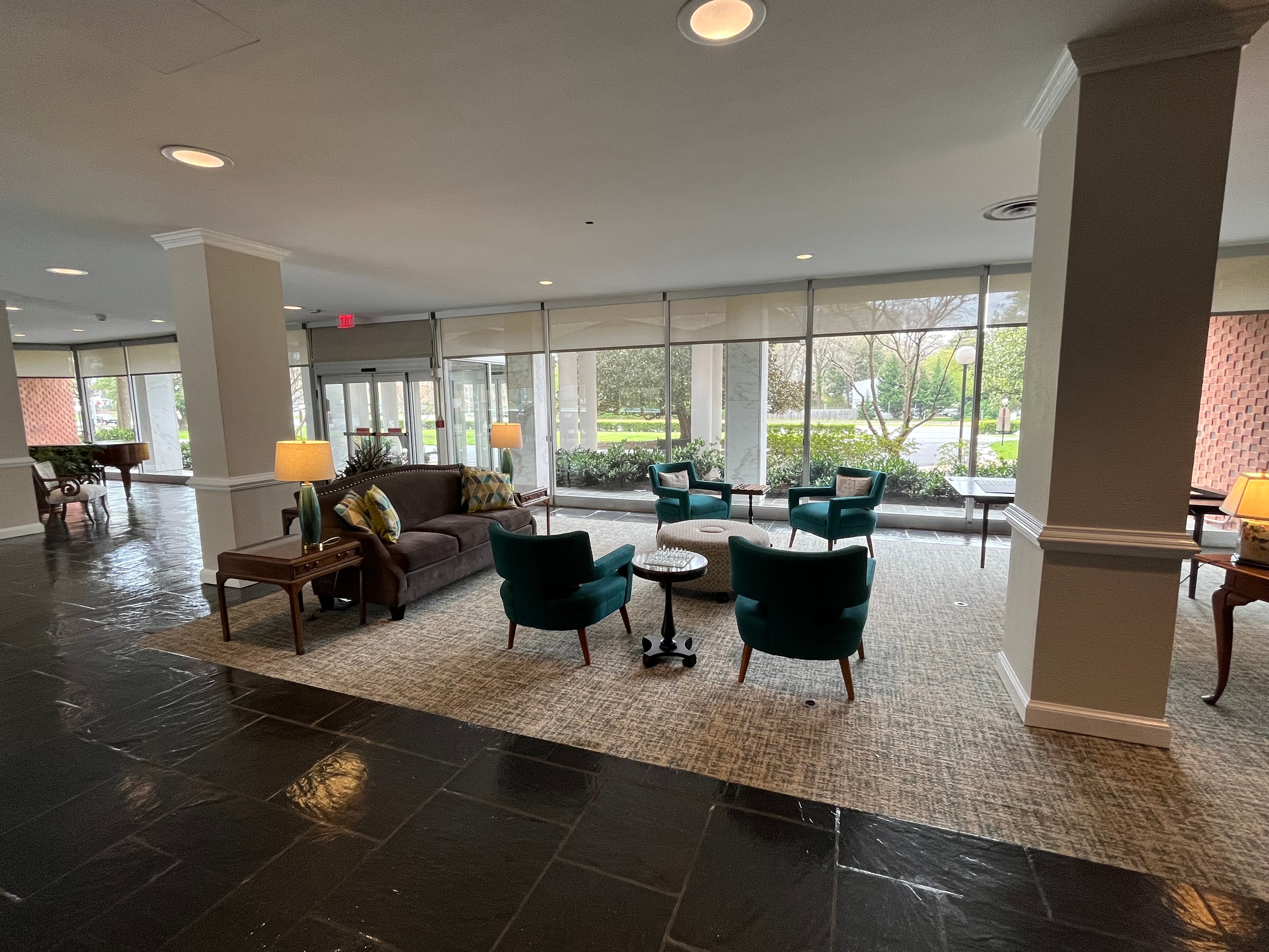 Comfortable lobby seating area
